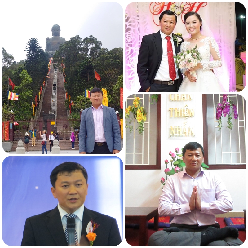 Ảnh: Anh Huy một doanh nhân ở Sài Gòn trong chuyến thăm tượng Thiên Đàn Đại Phật ở Đại Dữ Sơn. 