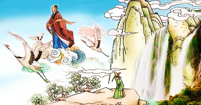 Người tu đạo xưa có thể hóa thân thành hạc bay trong mây